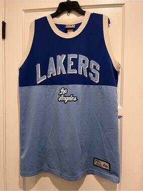 Los Angeles Lakers Vintage Blue Two-Tone Jersey Tank Top Hardwood Classics